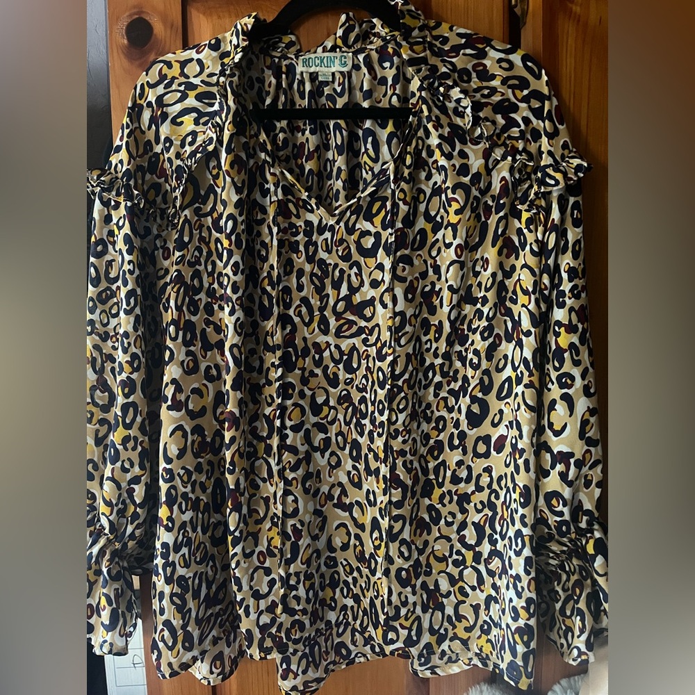 Rockin C Multicolor Leopard Blouse